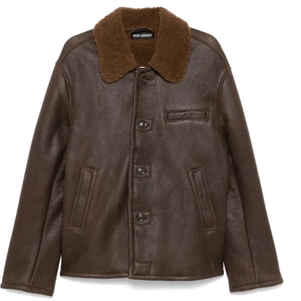 ALASKA JACKET Rustic Grain Brown Shearling